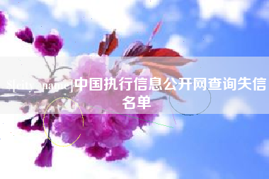 桓台中国执行信息公开网查询失信名单