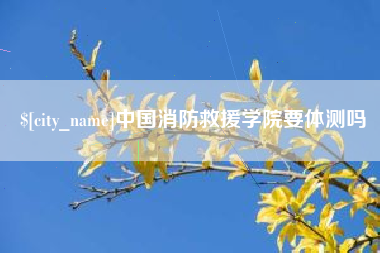 桓台中国消防救援学院要体测吗