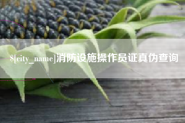 桓台消防设施操作员证真伪查询